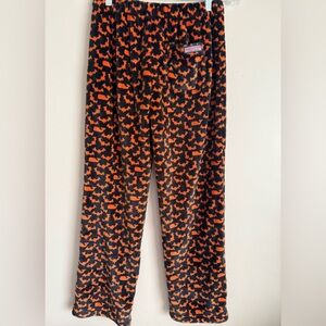Kids vineyard vines pajama lounge, fleece Halloween pants, orange black  large